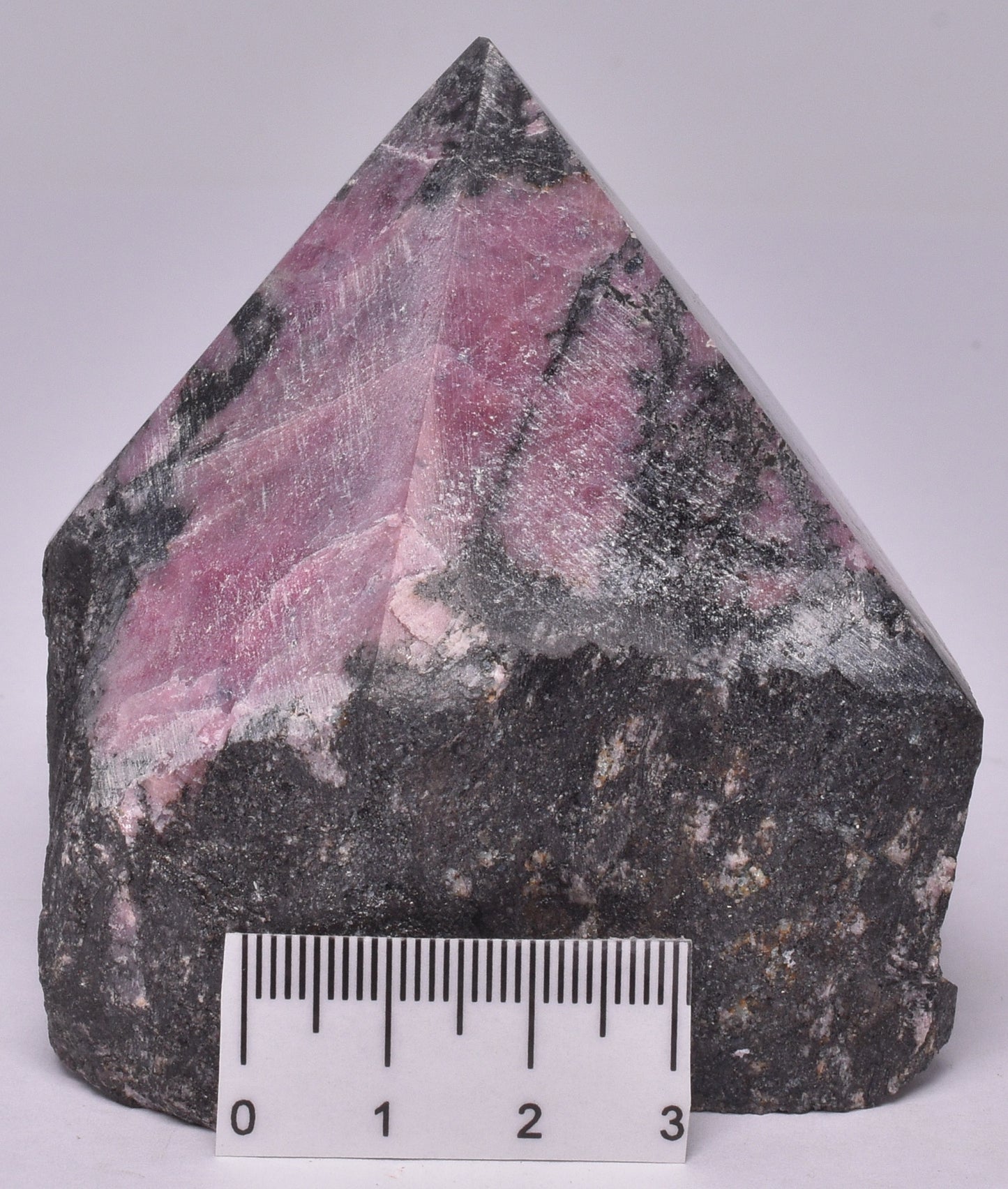 RHODONITE 6 SIDED CARVED POINT P645