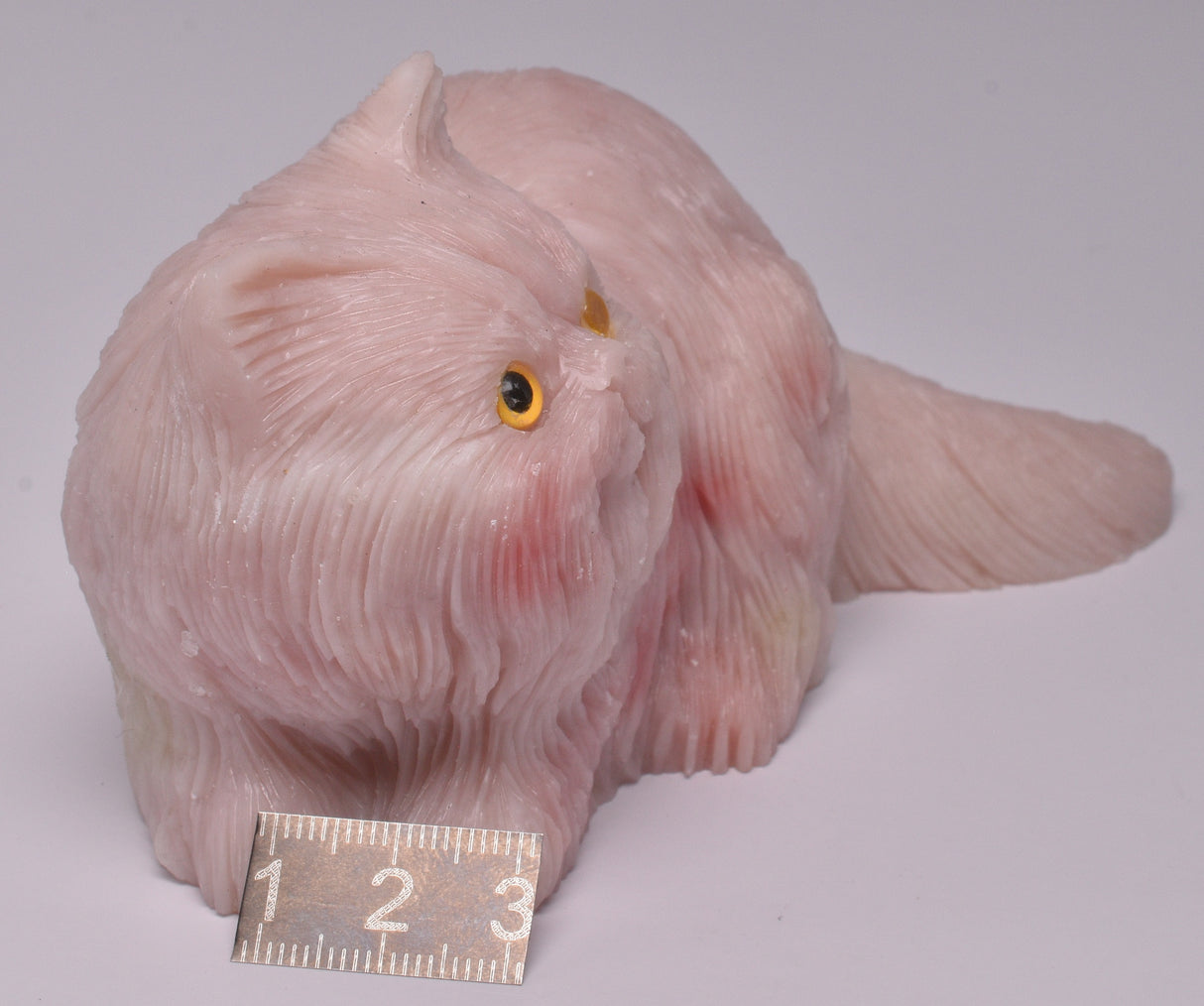 PINK OPAL PERSIAN CAT CARVING P1000