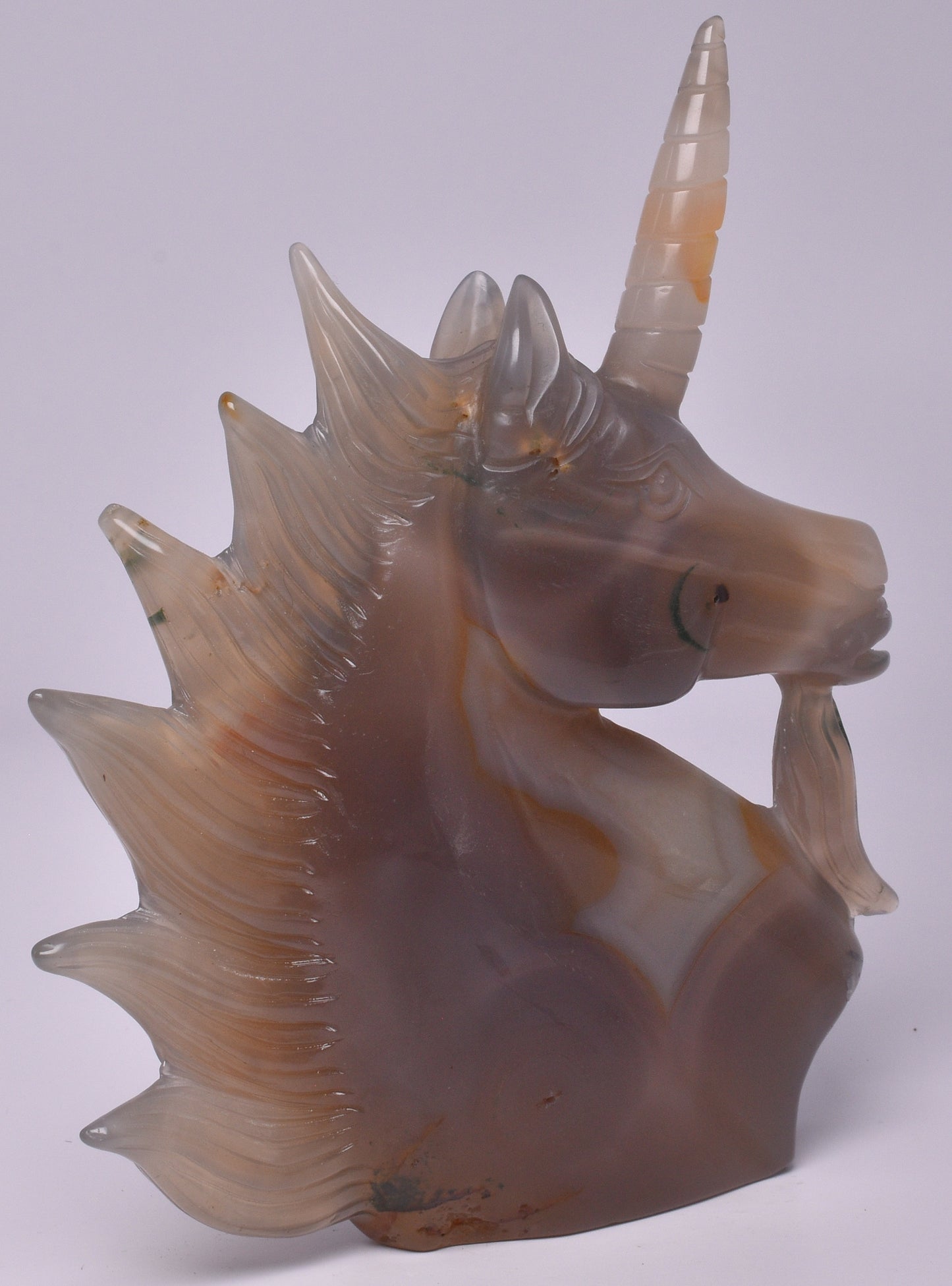 AGATE CRYSTAL UNICORN CARVING 15.5 cm P993