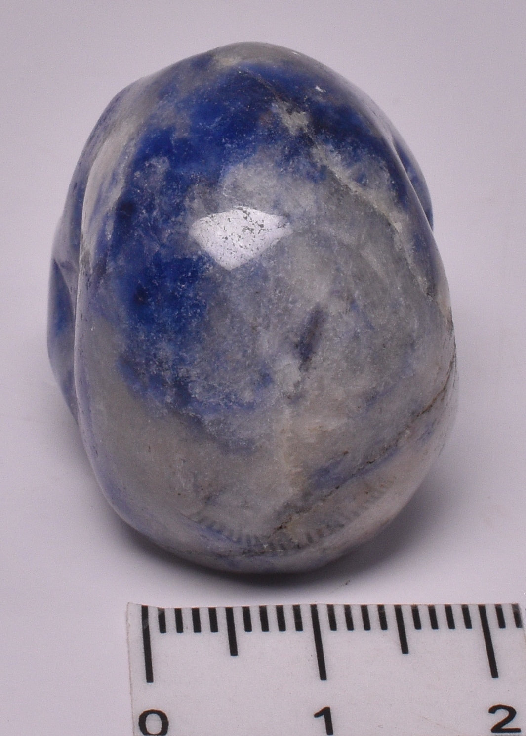 SODALITE CRYSTAL CARVED SKULL P366