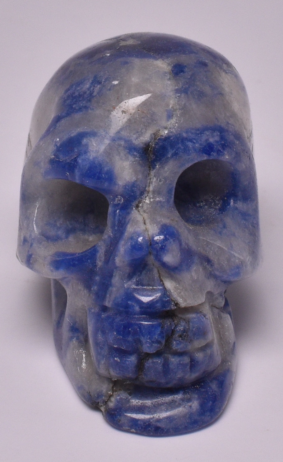 SODALITE CRYSTAL CARVED SKULL P366