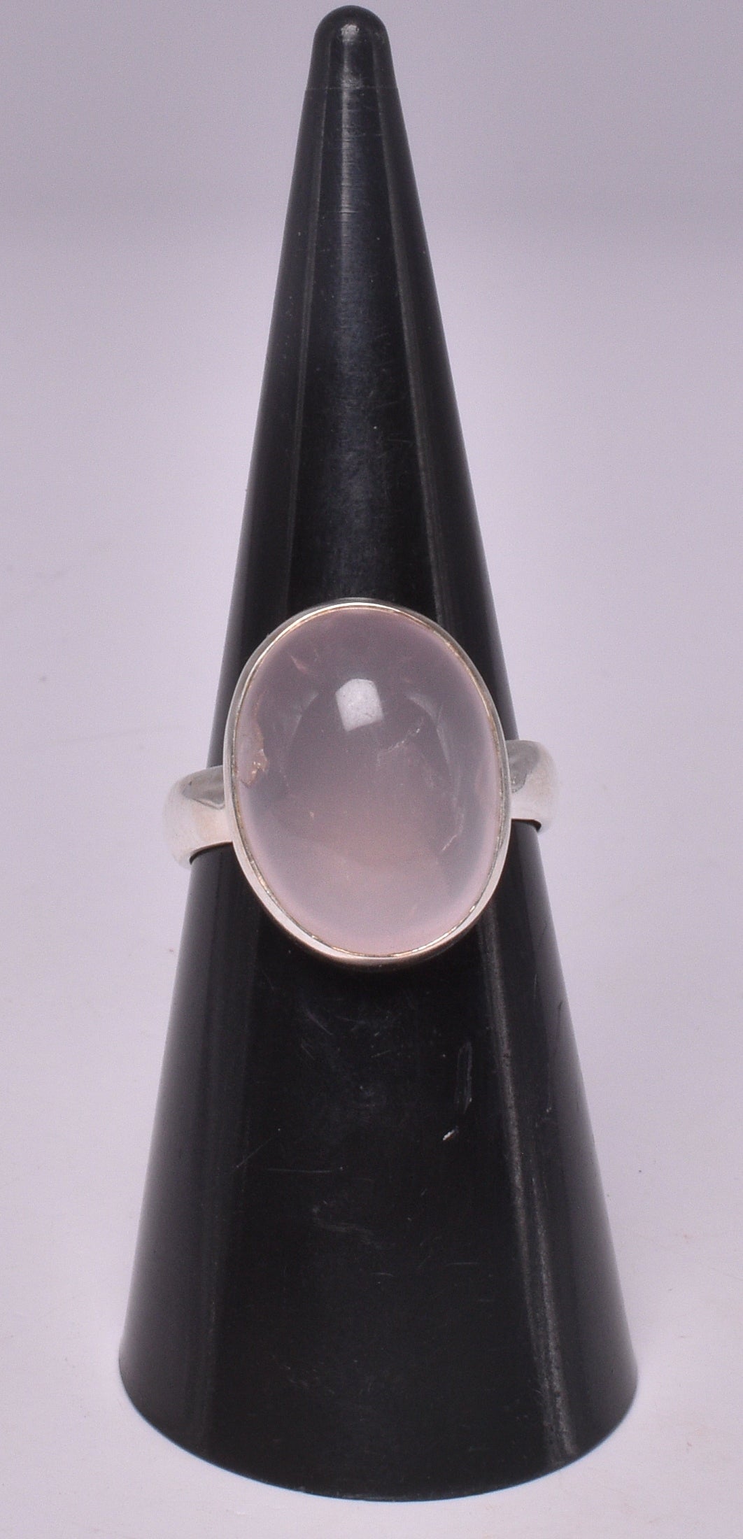 ROSE QUARTZ RING set in STERLING SILVER, SIZE L/6 J204