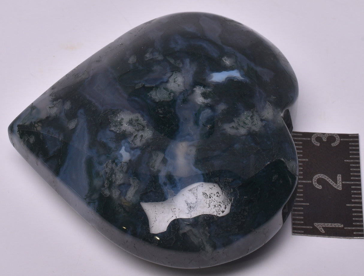 MOSS AGATE HEART P447