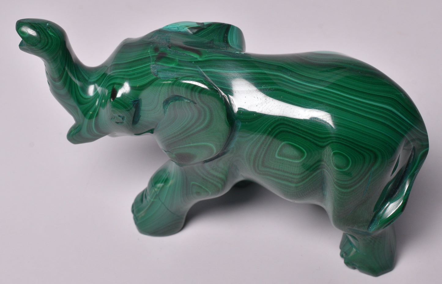 MALACHITE CRYSTAL ELEPHANT CARVING P830