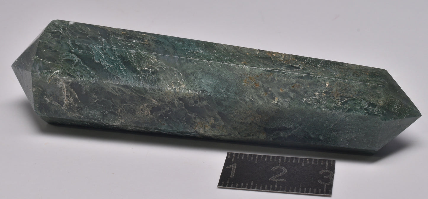 MOSS AGATE DOUBLE POINT WAND P497