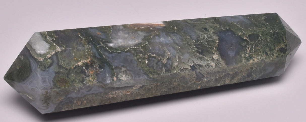 MOSS AGATE DOUBLE POINT WAND P837