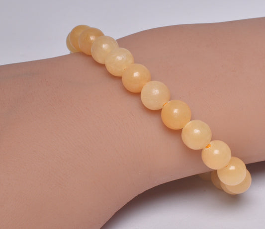 ORANGE CALCITE BREADED CRYSTAL BRACELET J254