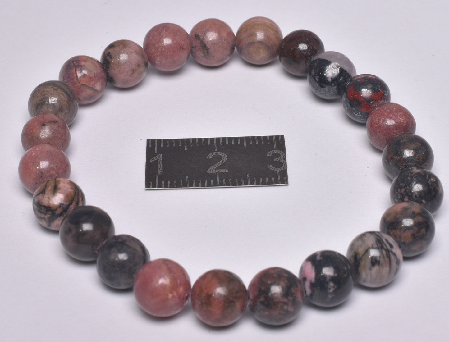 RHODONITE POLISHED CRYSTAL BRACELET J258