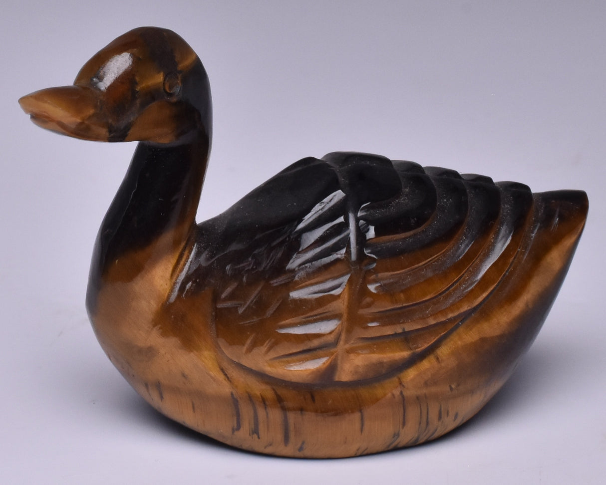 TIGER EYE CRYSTAL CARVED DUCK P408