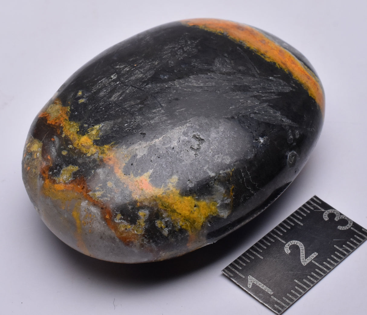 BUMBLEBEE MICROBIALITE JASPER POLISHED PALM STONE, INDONESIA P772