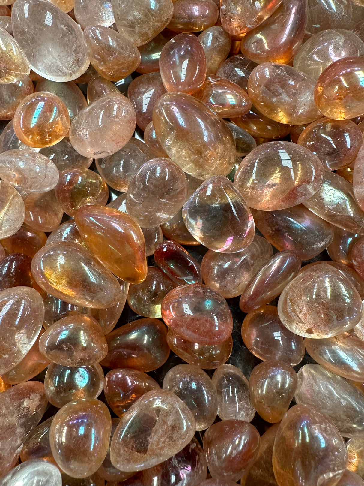 1 x ORANGE AURA CRYSTAL TUMBLE T7