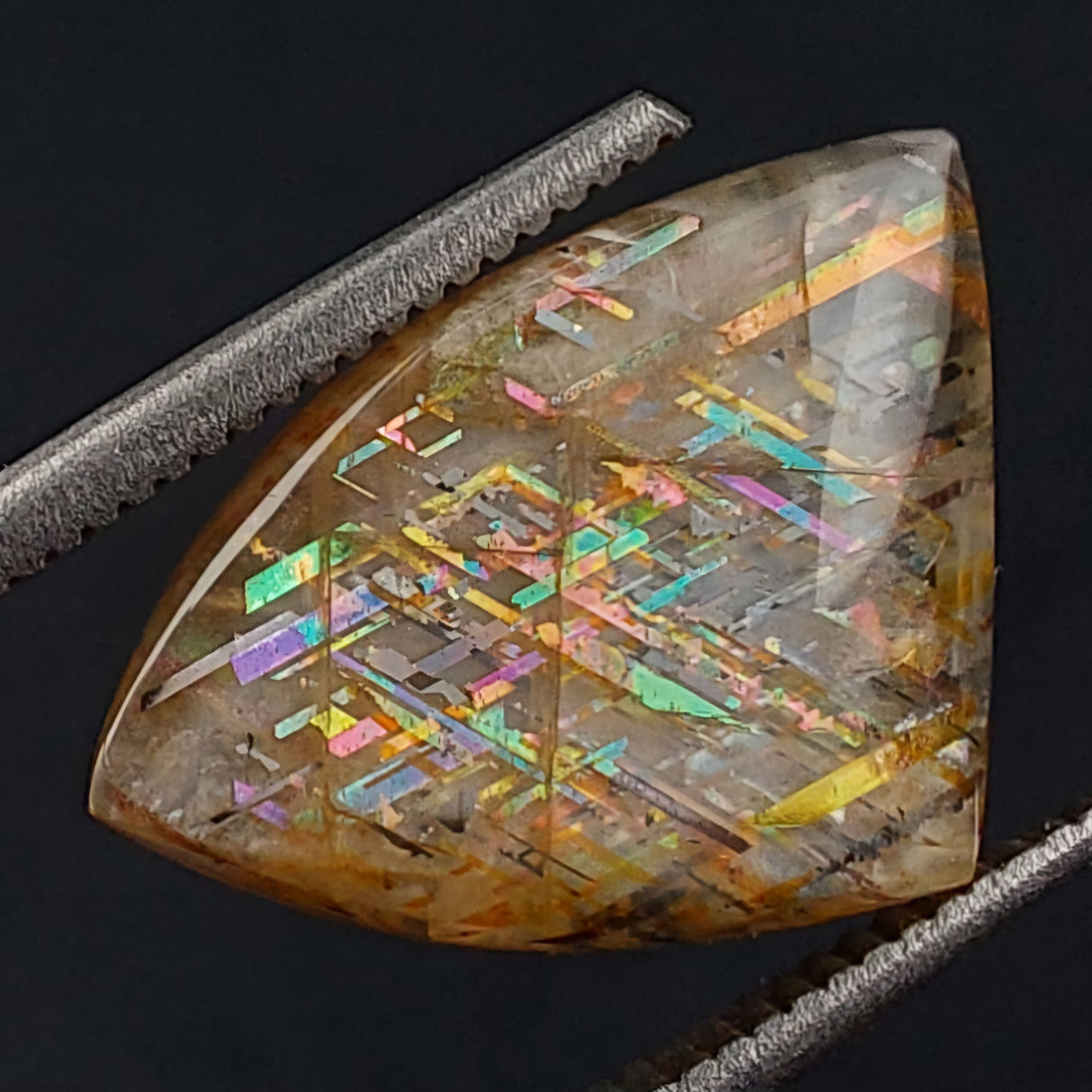 RAINBOW LATTICE SUNSTONE CABOCHON, Australia GLSC02