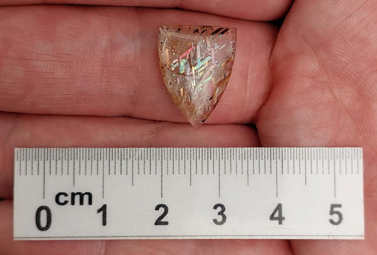 RAINBOW LATTICE SUNSTONE CABOCHON, Australia GLSC04
