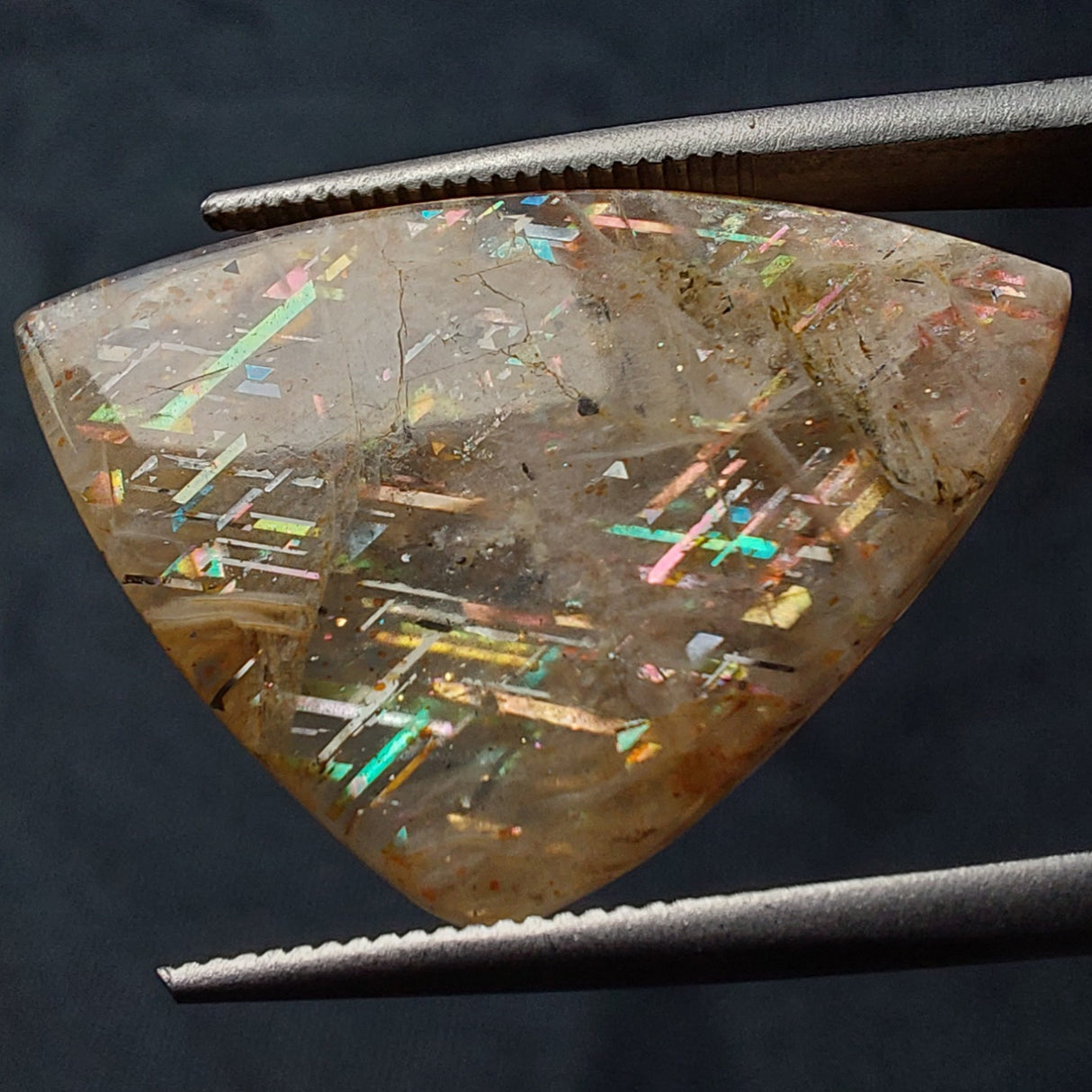 RAINBOW LATTICE SUNSTONE CABOCHON, Australia GLSC08
