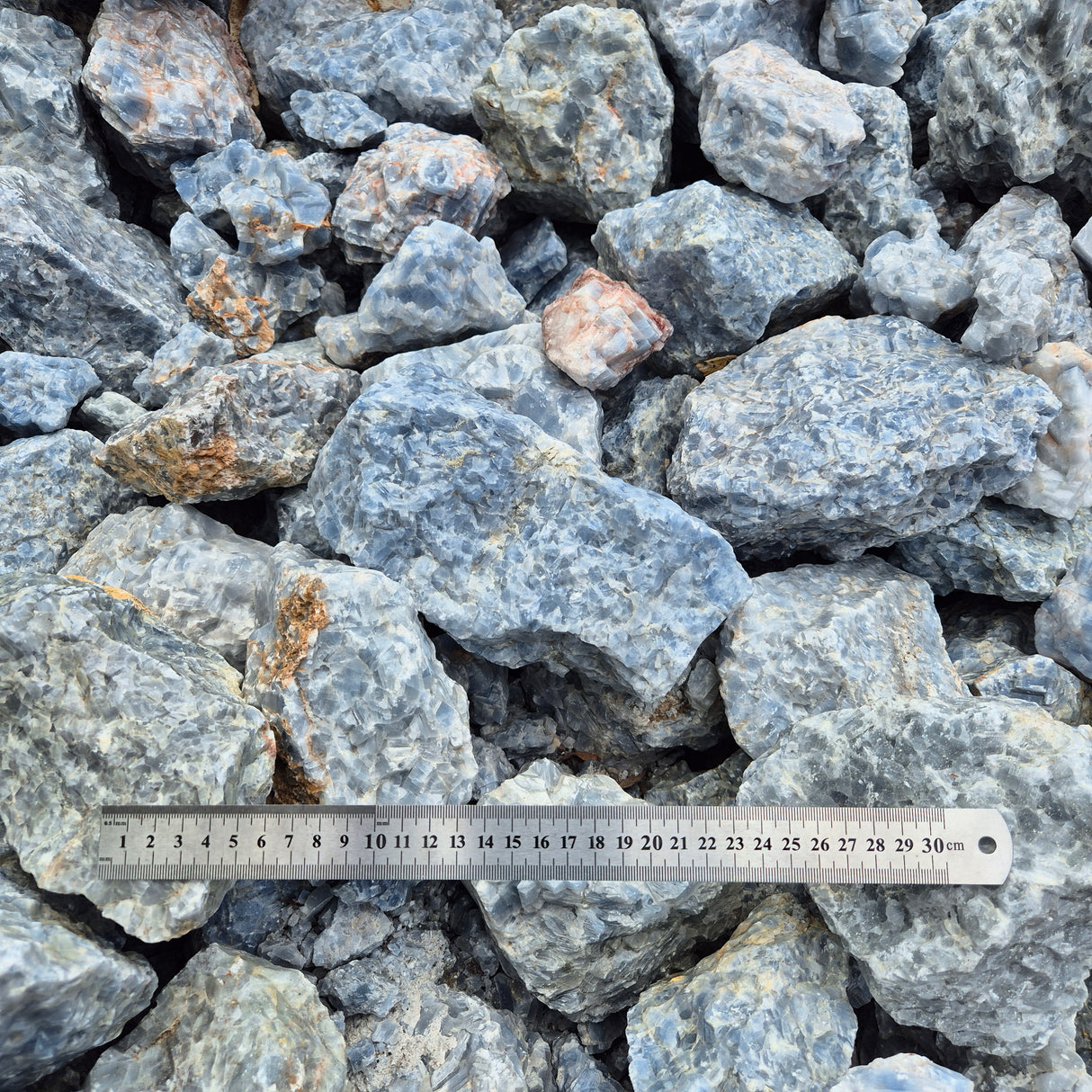 BLUE CALCITE Rough by Weight, Mexico ZRR011