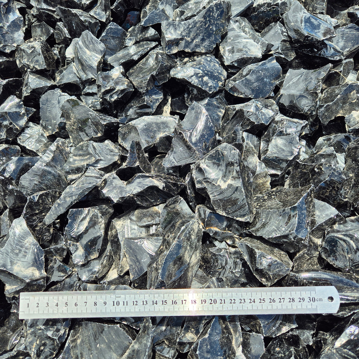 LARGE BLACK OBSIDIAN Rough by Weight, Mexico ZRR014