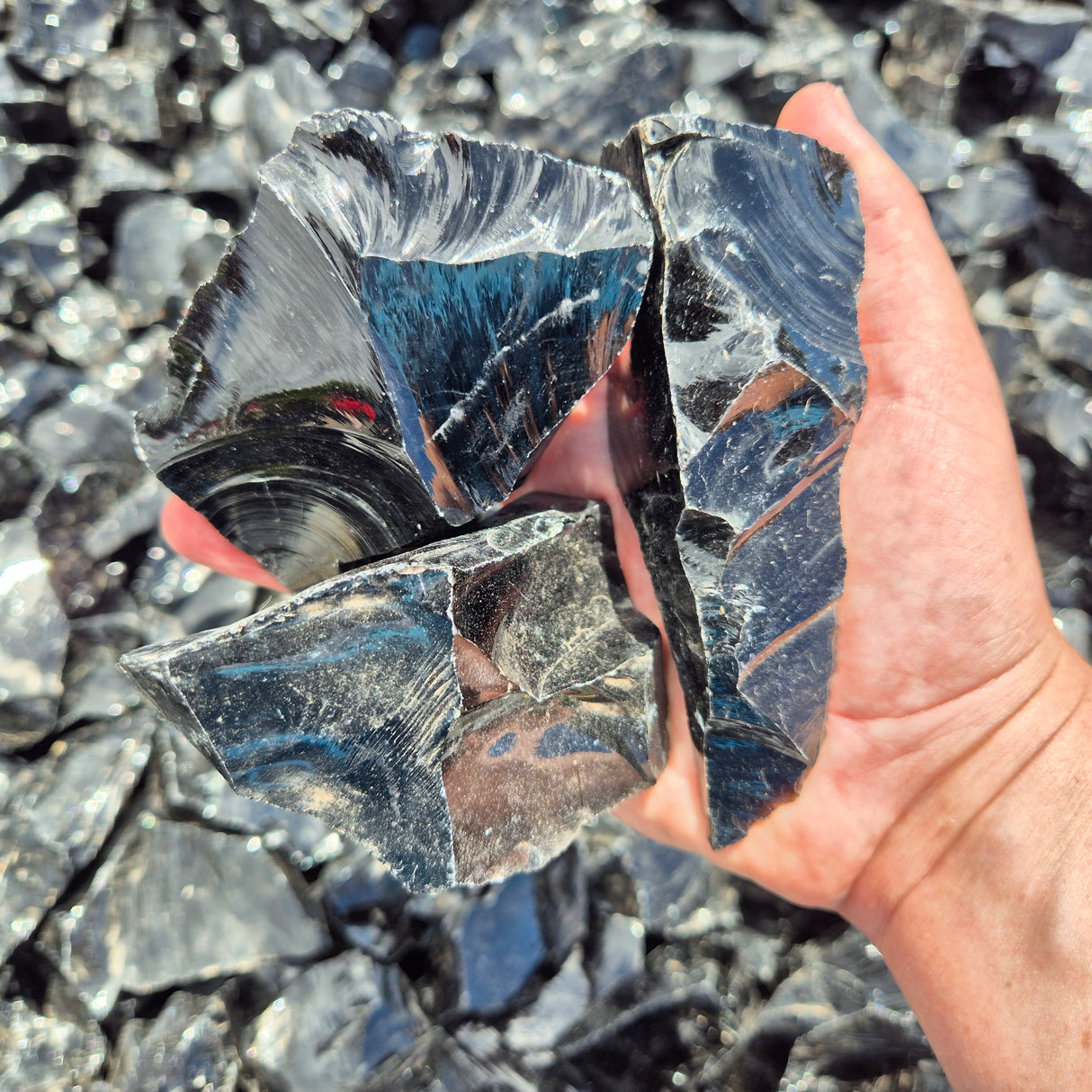 LARGE BLACK OBSIDIAN Rough by Weight, Mexico ZRR014