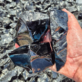 LARGE BLACK OBSIDIAN Rough by Weight, Mexico ZRR014