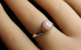 PINK OPAL RING SIZE 8 set in STERLING SILVER 3SSPOR3