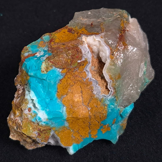 Chrysocolla with Cuprite and Quartz Rough from Mt. Isa, Australia ZRC006