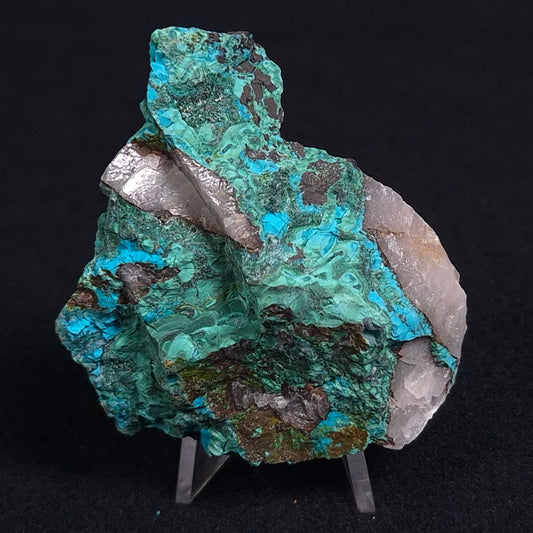 Chrysocolla with Cuprite, Malachite and Quartz Rough from Mt. Isa, Australia ZRC007