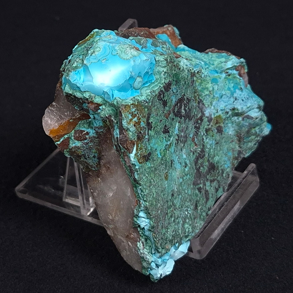 CHRYSOCOLLA CUPRITE MALACHITE QUARTZ, Australia ZRC009