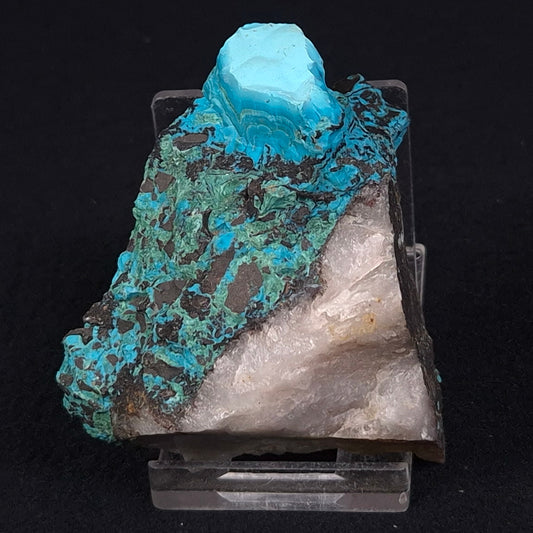 Chrysocolla with Cuprite, Malachite and Quartz Rough from Mt. Isa, Australia ZRC008