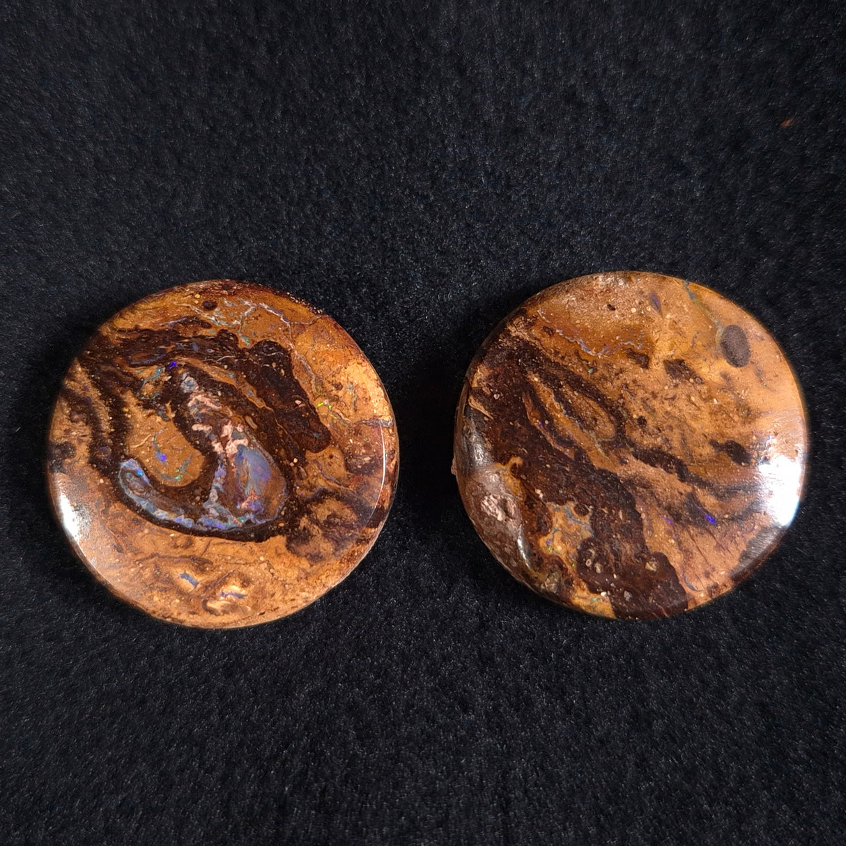 BOULDER OPAL CABOCHON PAIR, Australia XBC002
