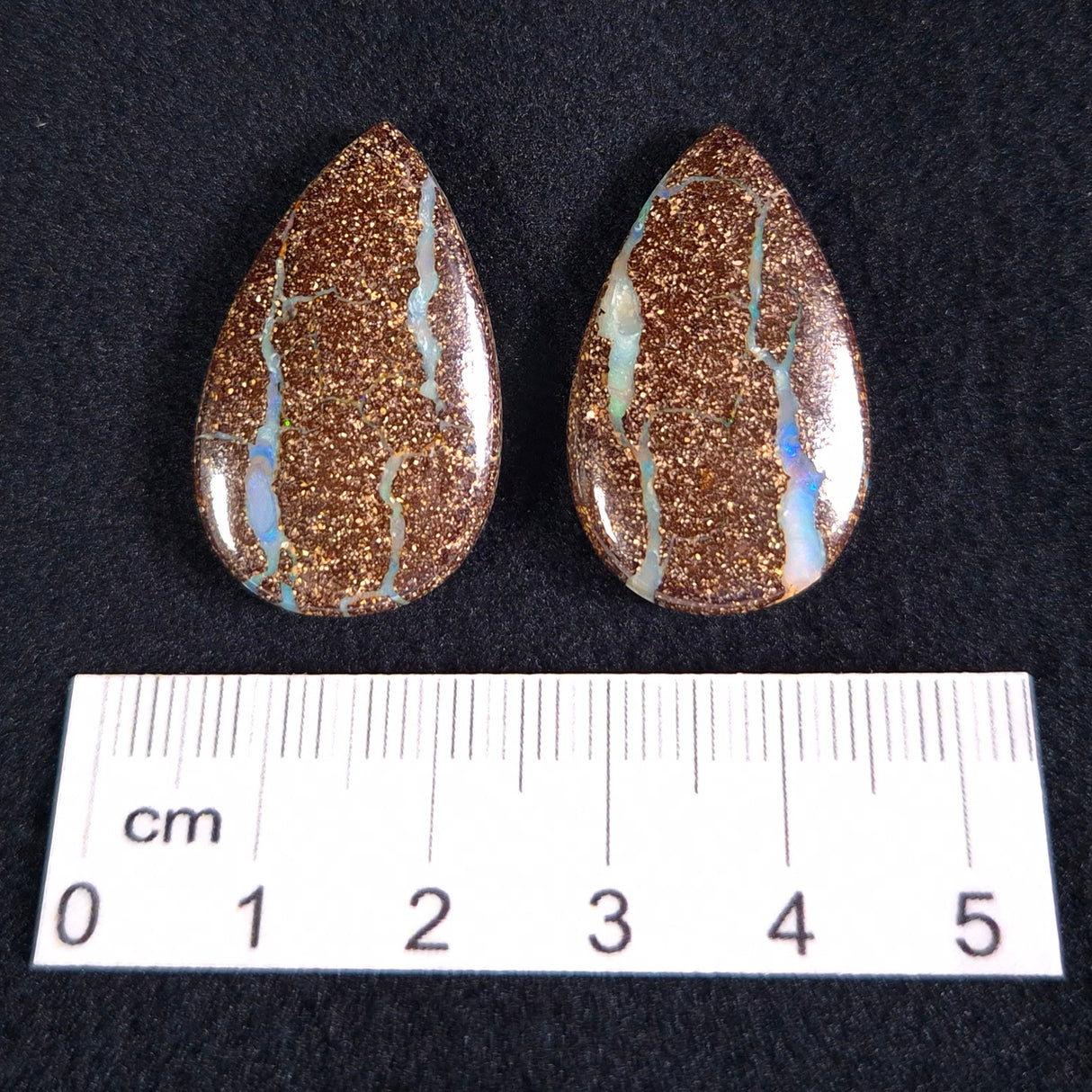 BOULDER OPAL CABOCHON PAIR, Australia XBC004