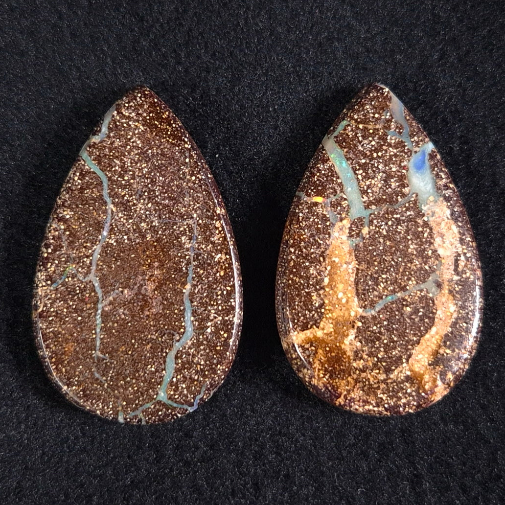 BOULDER OPAL CABOCHON PAIR, Australia XBC004