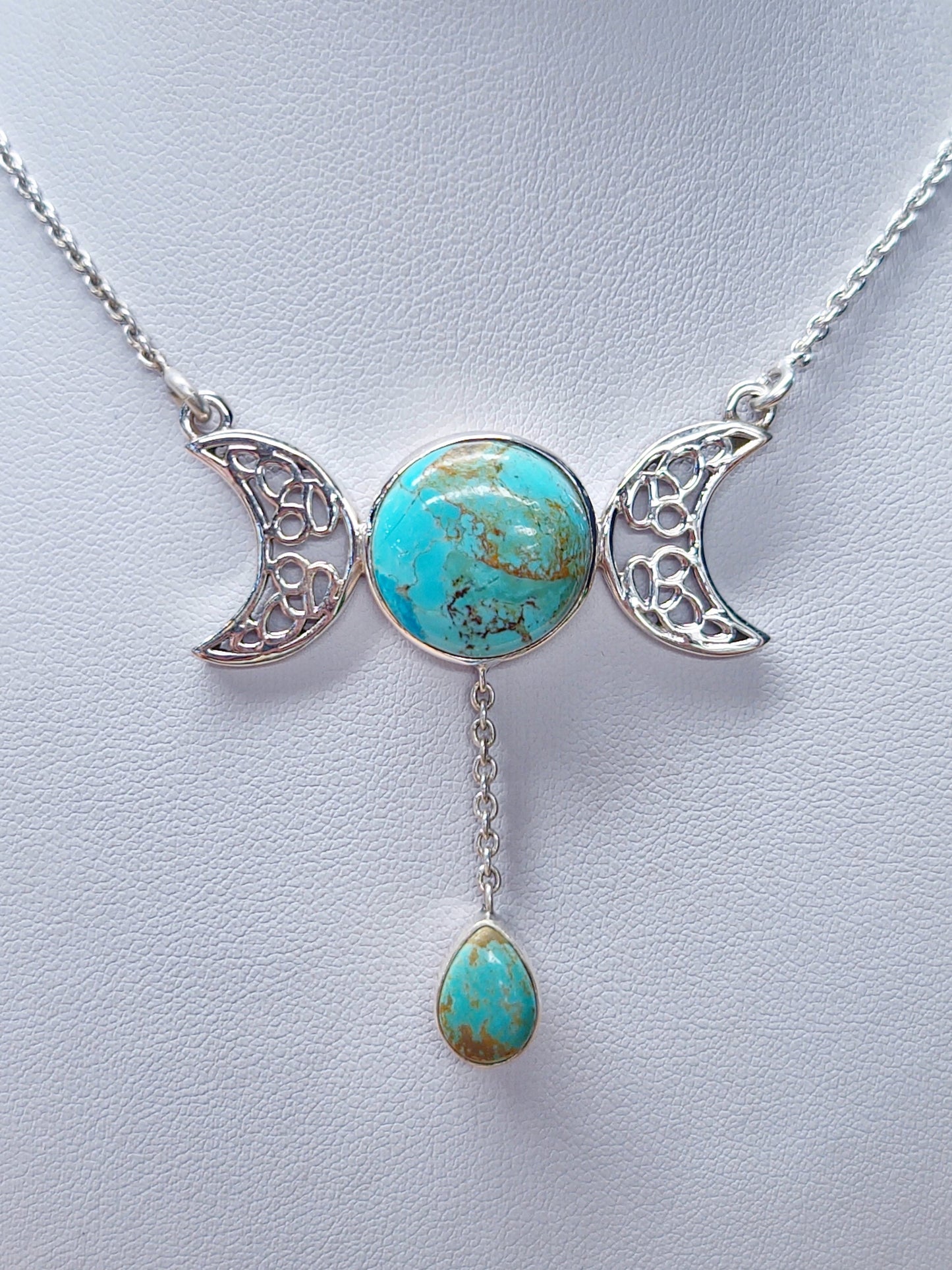 Turquoise Triple Moon Necklace 3SSTTM