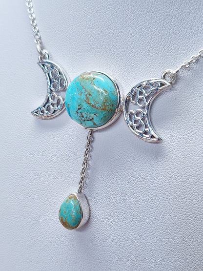 Turquoise Triple Moon Necklace 3SSTTM