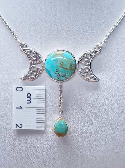 Turquoise Triple Moon Necklace 3SSTTM