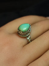 TURQUOISE TEARDROP RING set in STERLING SILVER 3SSTQR1