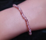 STRAWBERRY QUARTZ BEADED BRACELET 3SSSTQB