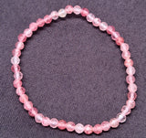STRAWBERRY QUARTZ BEADED BRACELET 3SSSTQB