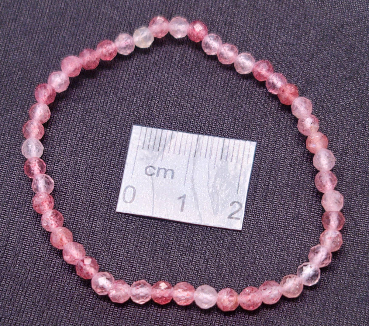 STRAWBERRY QUARTZ BEADED BRACELET 3SSSTQB