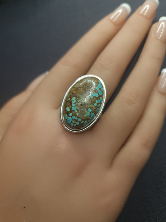 TURQUOISE RING set in STERLING SILVER 3SSTUR1