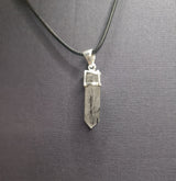 TOURMALATED QUARTZ PENCIL POINT PENDANT set in STERLING SILVER 3SSTIQ