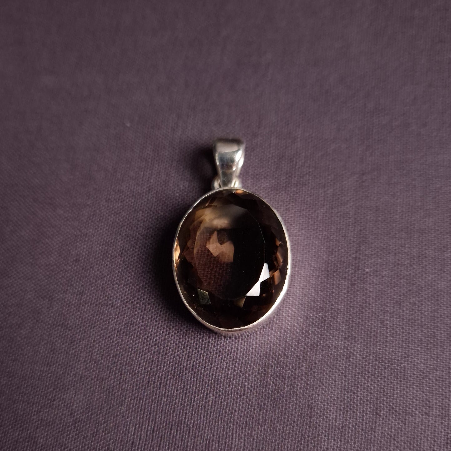 SMOKY QUARTZ PENDANT set in STERLING SILVER 3SSSQP2