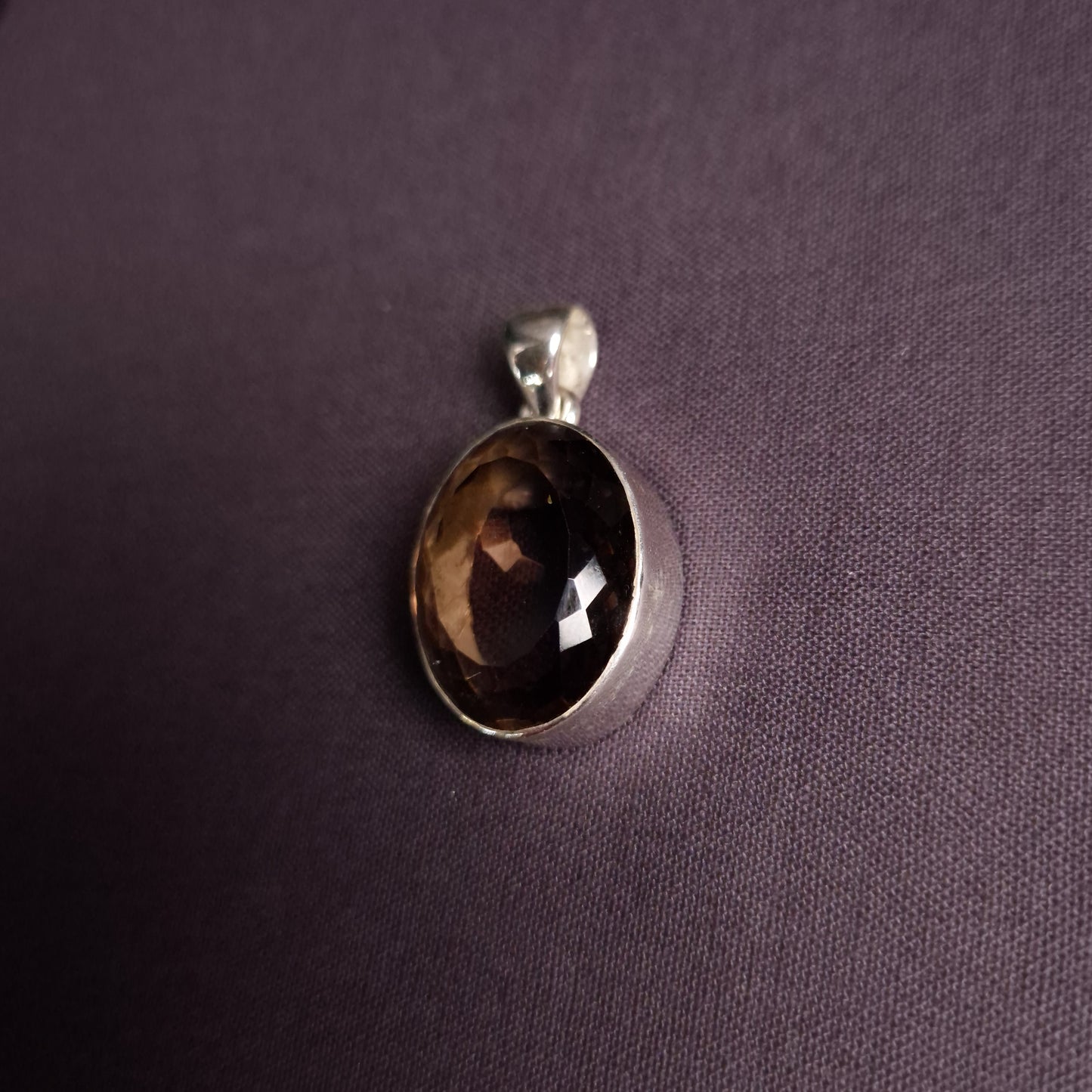 SMOKY QUARTZ PENDANT set in STERLING SILVER 3SSSQP2