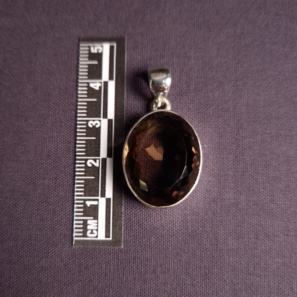 SMOKY QUARTZ PENDANT set in STERLING SILVER 3SSSQP2