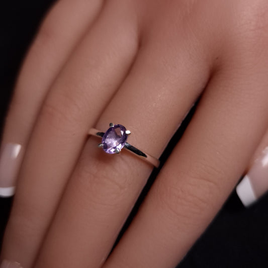 AMETHYST RINGS set in STERLING SILVER 3SSAMR2