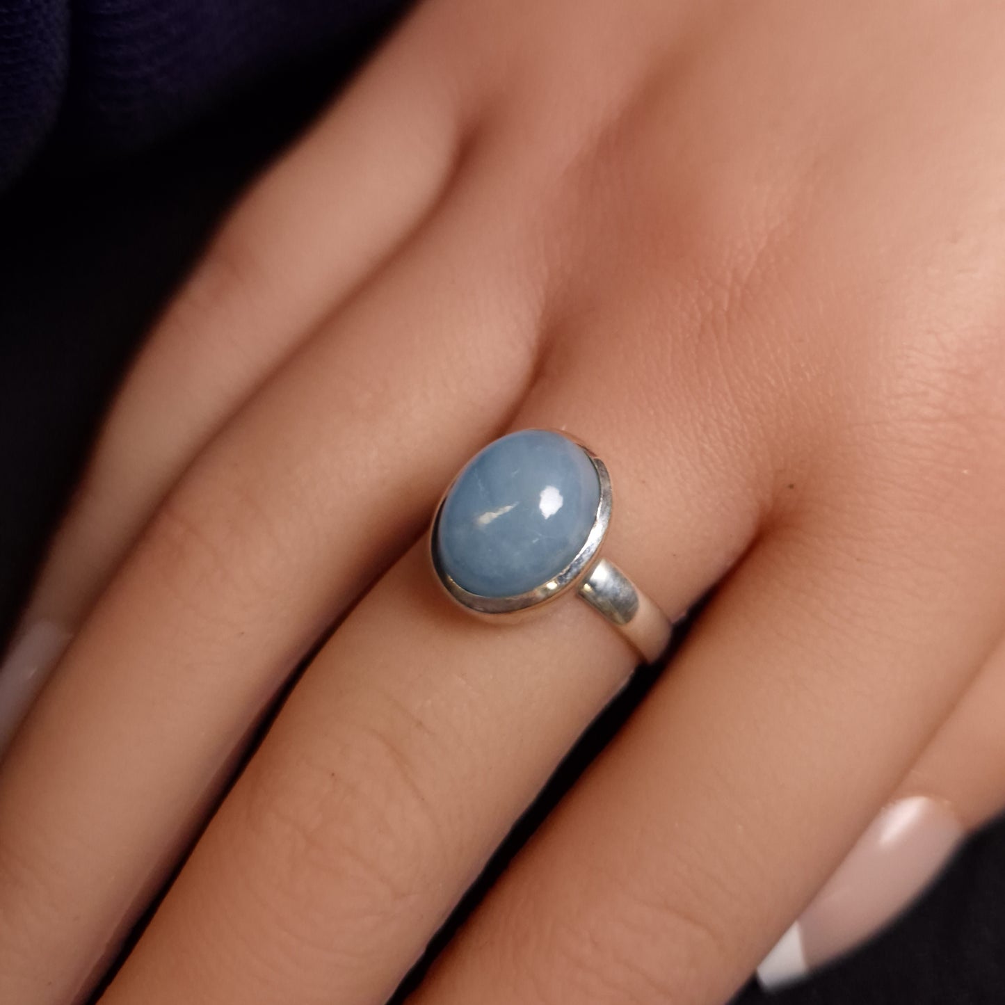 AQUAMARINE RING set in STERLING SILVER 3SSAQR2