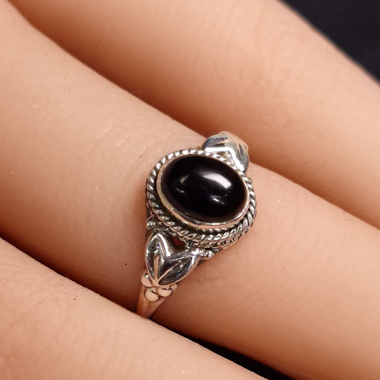 BLACK ONYX RINGS set in STERLING SILVER 3SSBOR