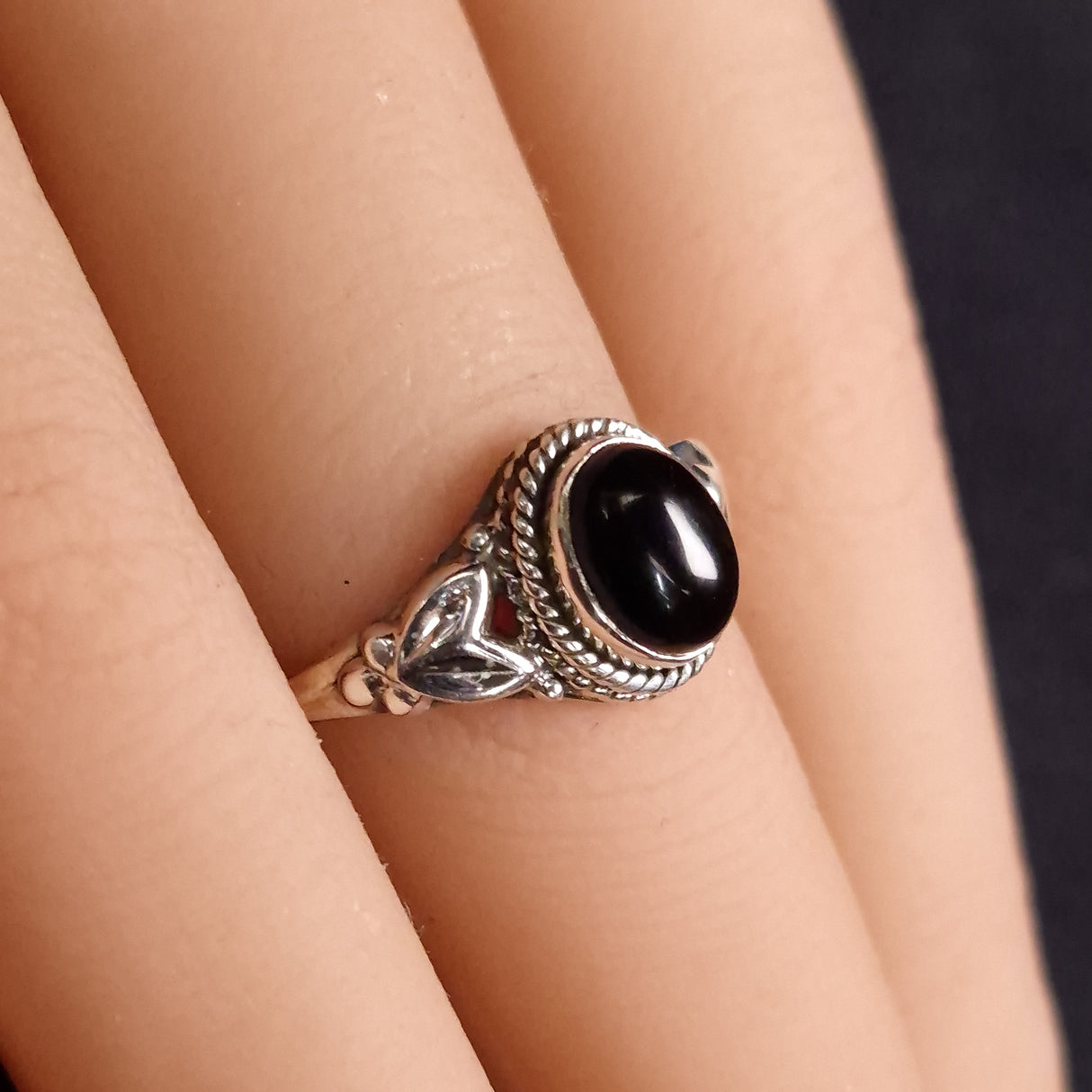 BLACK ONYX RINGS set in STERLING SILVER 3SSBOR