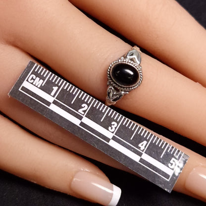 BLACK ONYX RINGS set in STTERLING SILVER 3SSBOR
