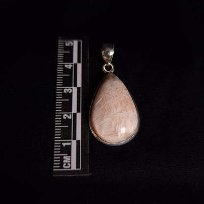 SCOLECITE PENDANT set in STERLING SILVER 3SSSCOP2