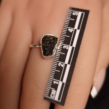 MOLDAVITE RING set in STERLING SILVER 3SSMDVR5