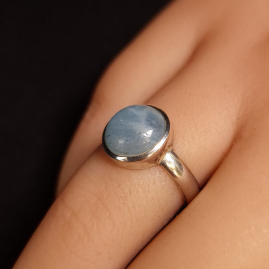 AQUAMARINE RING set in STERLING SILVER 3SSAQR3